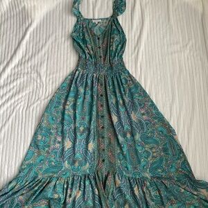 Paisley Teal Maxi Dress